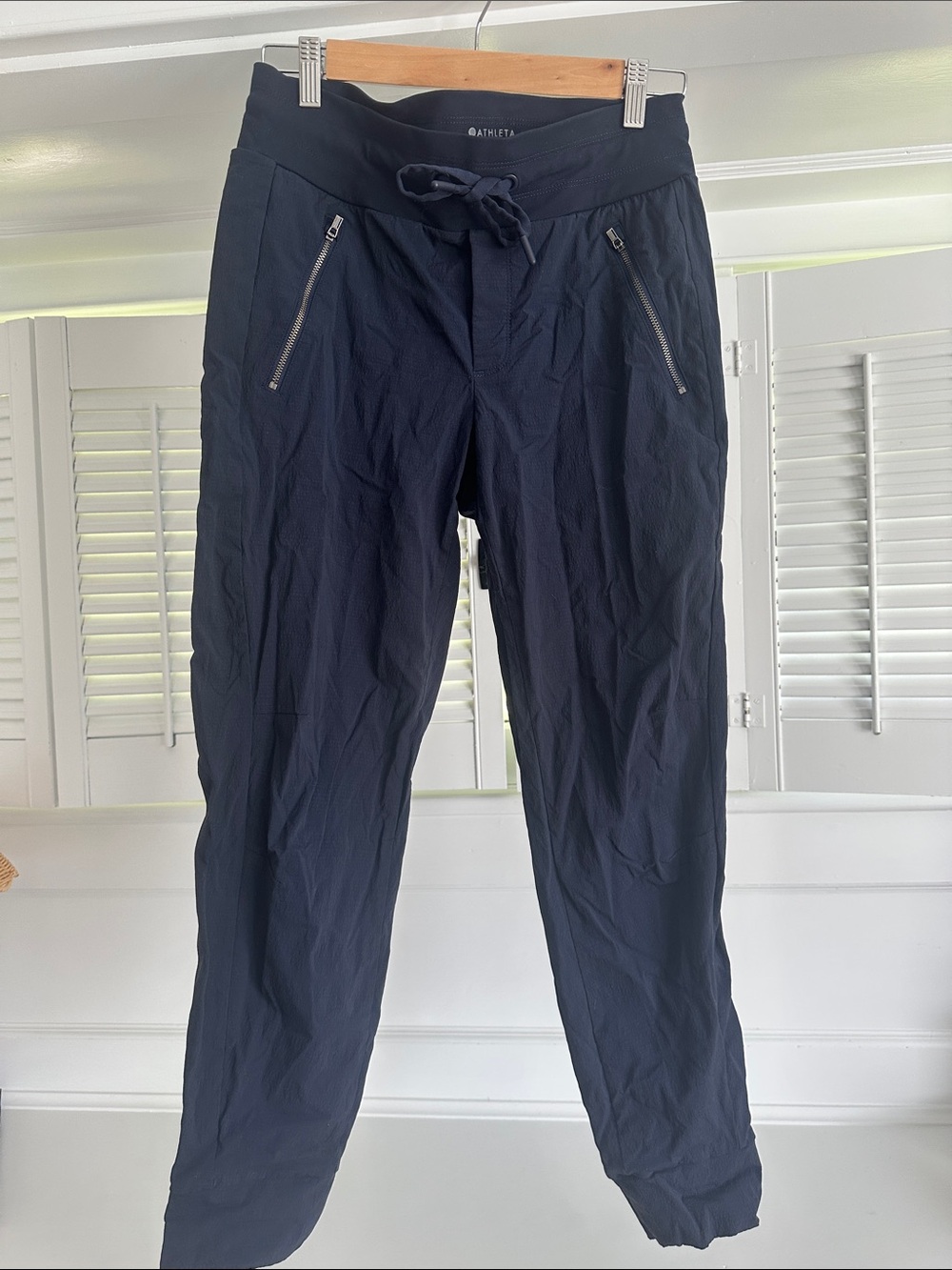 Athleta Trekkie North Navy Blue Drawstring Jogger Pants